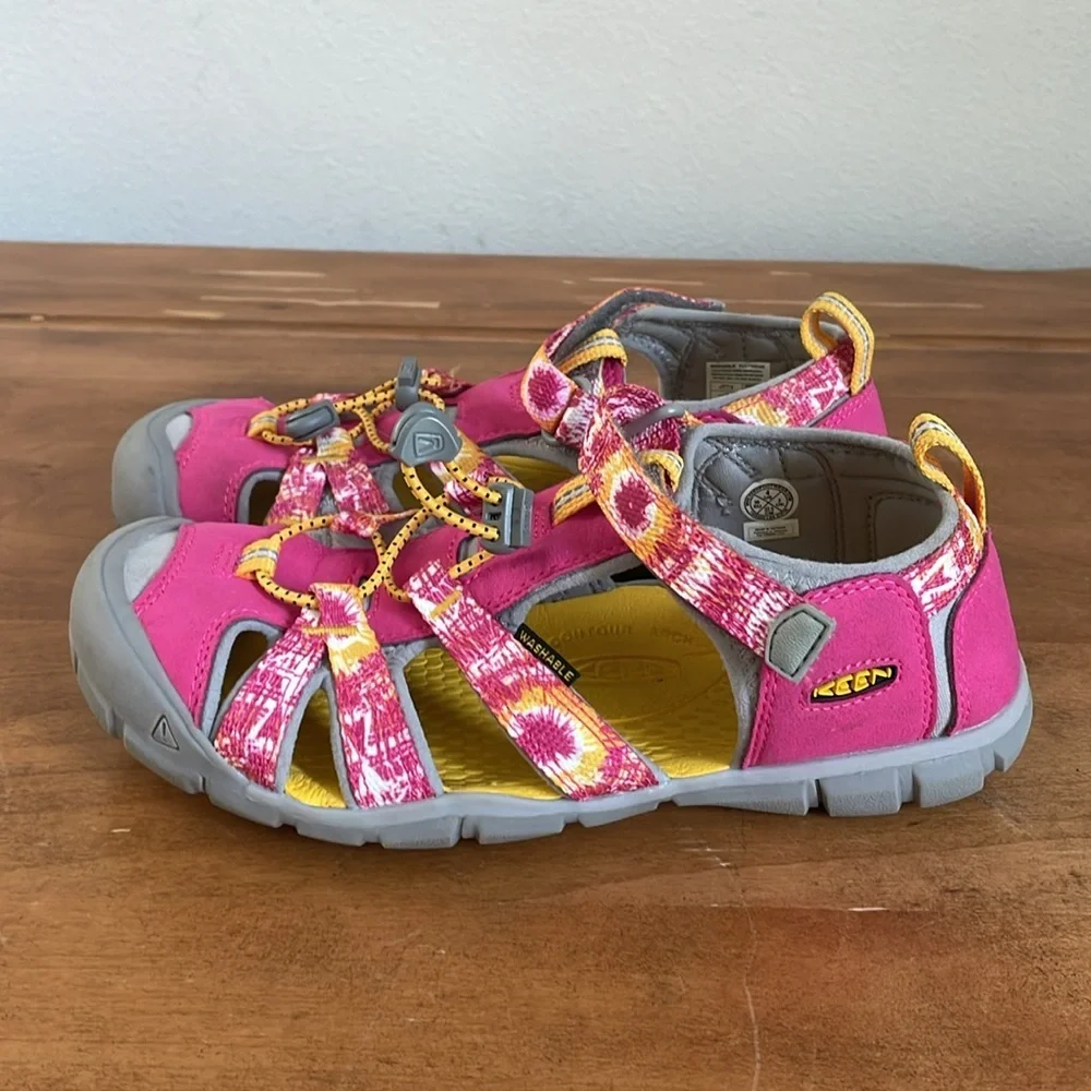 Keen Pink and Gray Sandals with Adjustable Straps Size 4